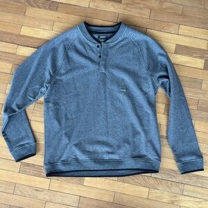 Alfani Men's Charcoal Grey Baseball-Collar Quarter-Snap Sweater